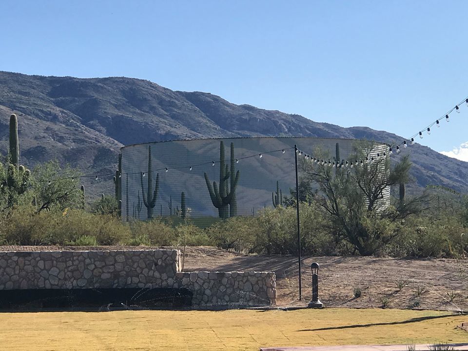 Joe Pagac mural on water tank